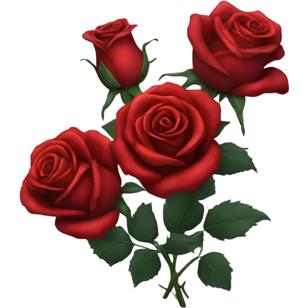 three gothic red roses tightly together emoji