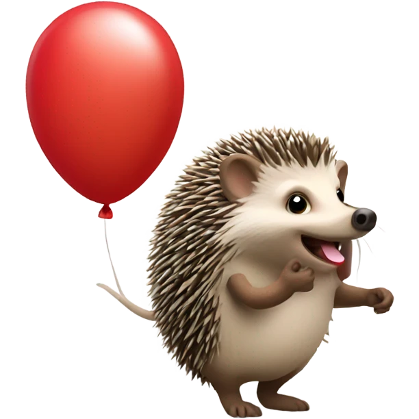 Hedgehog with red balloon emoji