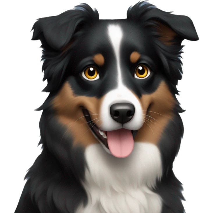 Moon Small black australian shepherd dog emoji
