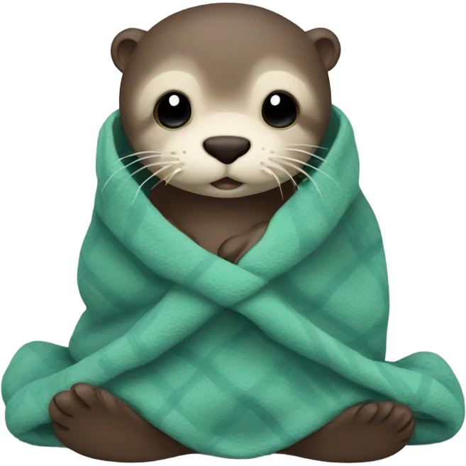 otter cozy in blanket emoji
