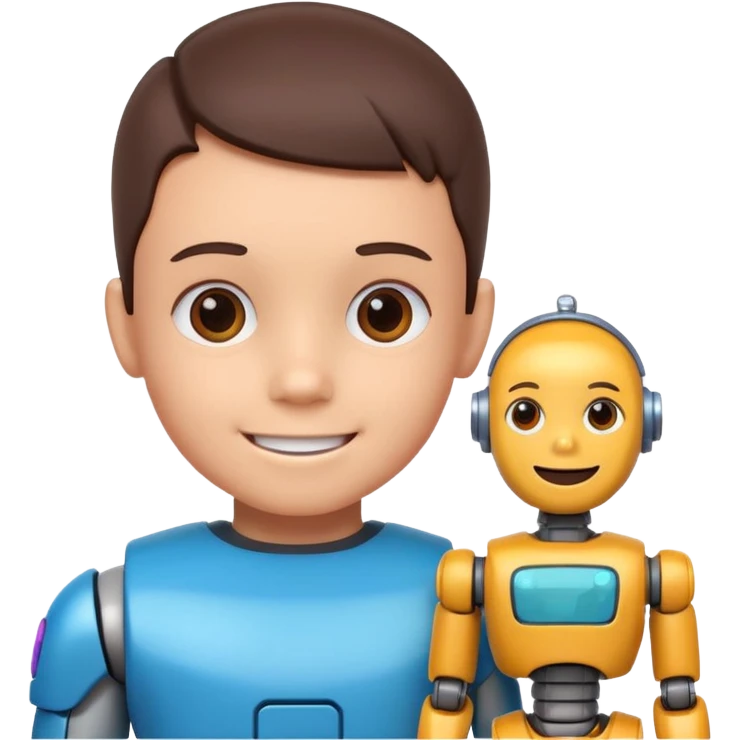 the kid play toy robot emoji