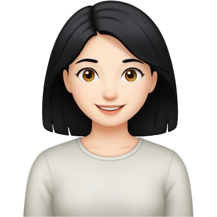 happy girl with black hair emoji