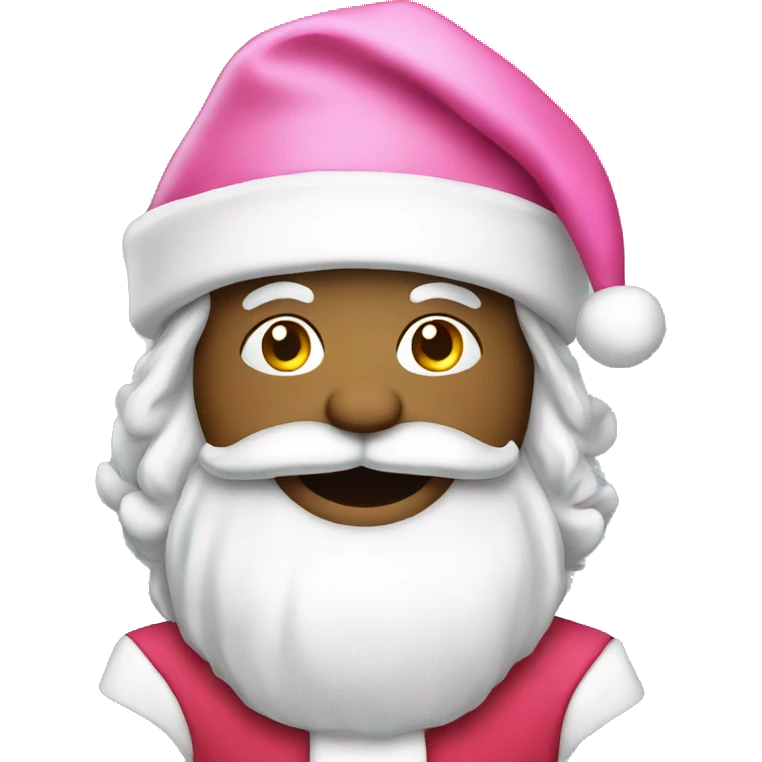 Santa wearing a pink Santa hat emoji