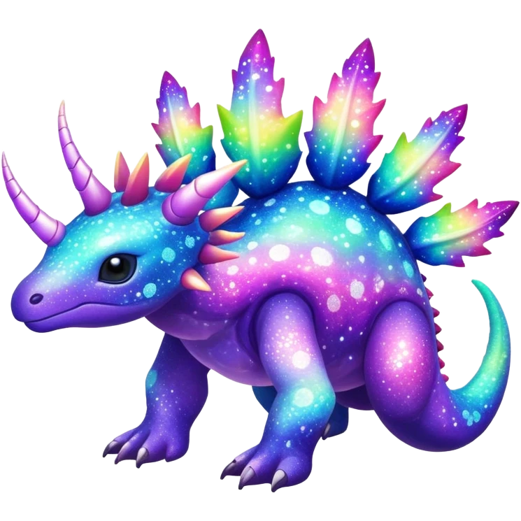 Shiny Exotic Cute Nebulae Sparkly Meganium-Aurorus-Amaura-Hybrid-Creature with pattern-markings emoji