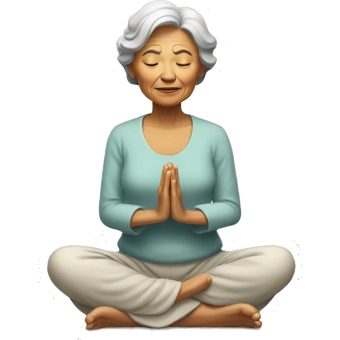 meditating elder lady emoji