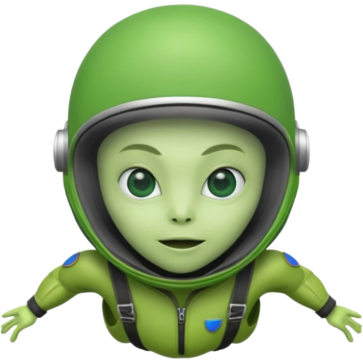 Skydiving alien emoji