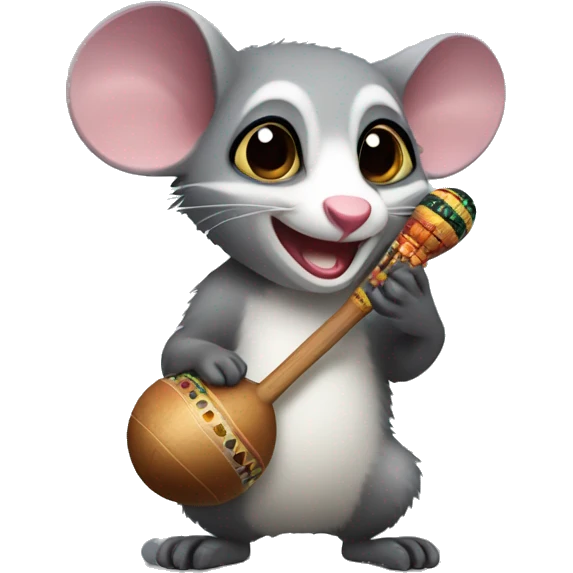 Possum holding maracas emoji