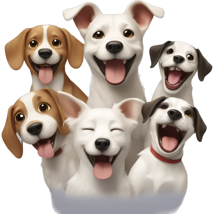 Laughing at dogs emoji