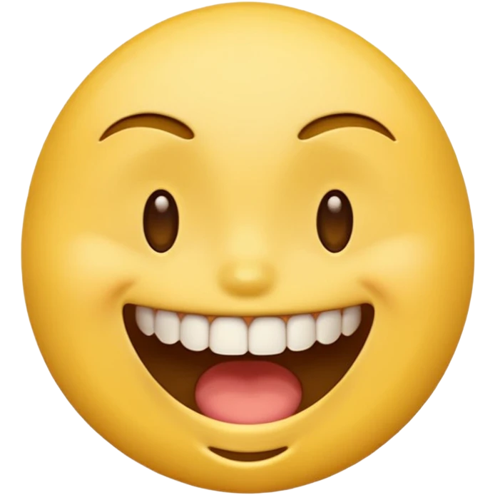 Default yellow head emoji squinting with open mouth and top teeth showing emoji
