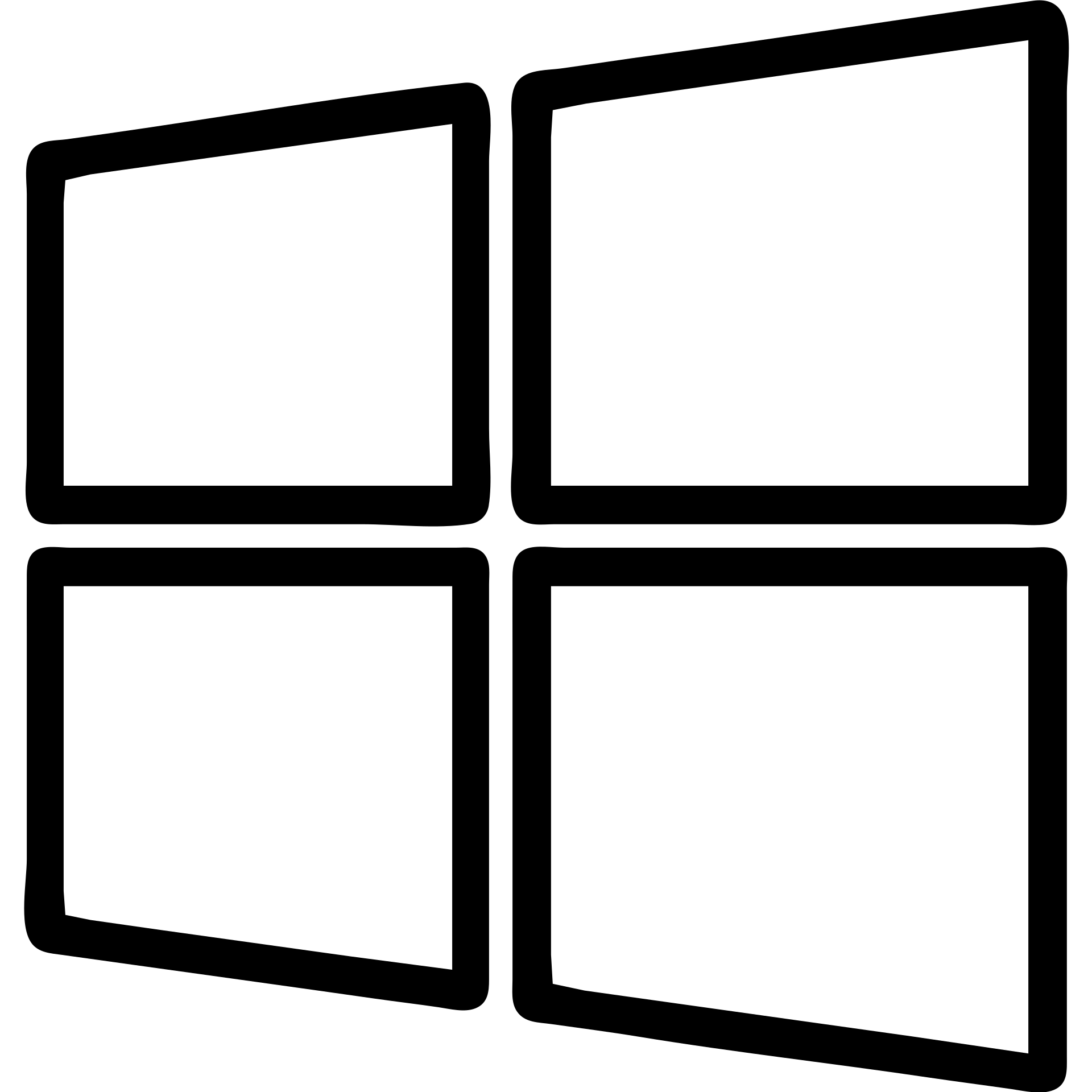 Windows 10 logo, four blue window panes, minimal, outlined icon style emoji