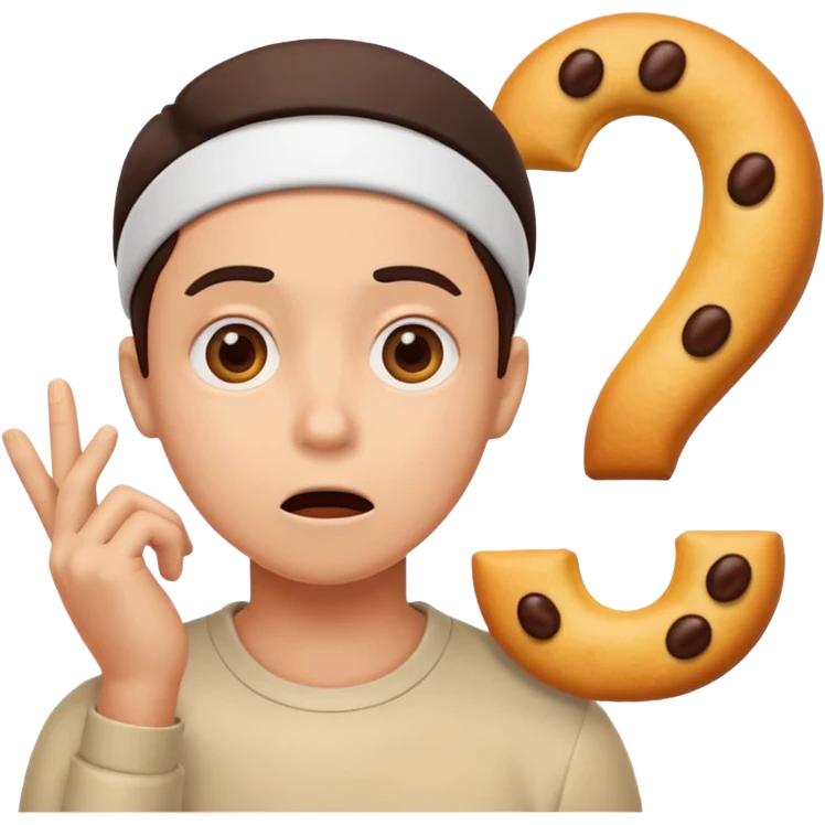 Draw an emoji where a person thinks with a question mark in front of the food emoji