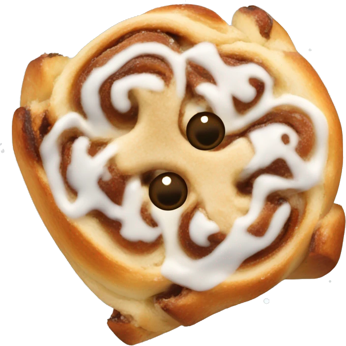 cinnamon roll with snowflakes  emoji