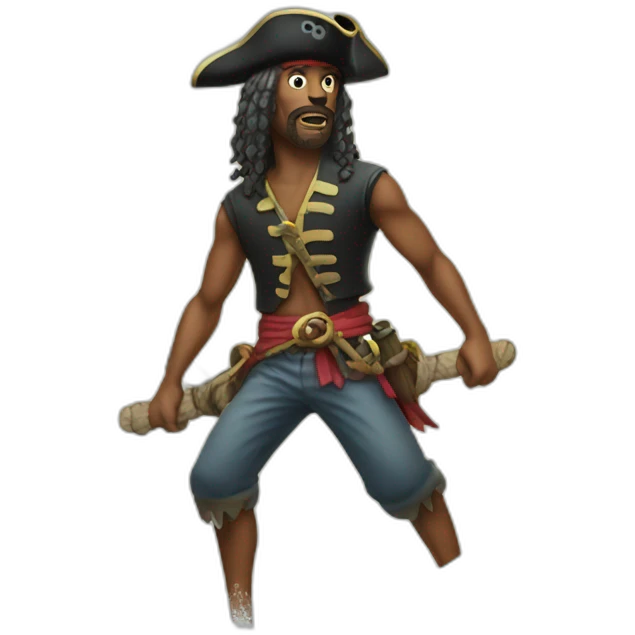 Pirate surfer emoji