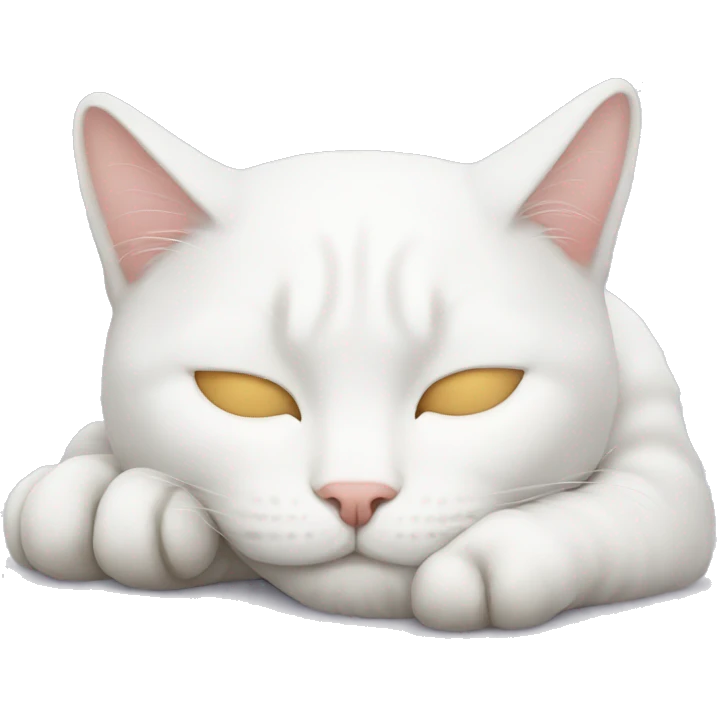 white cat sleeping emoji