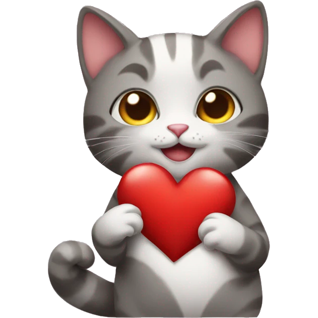 cat holding a heart emoji