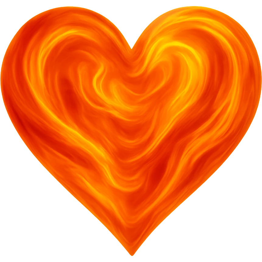 heart with a swirling citrine orange effect emoji