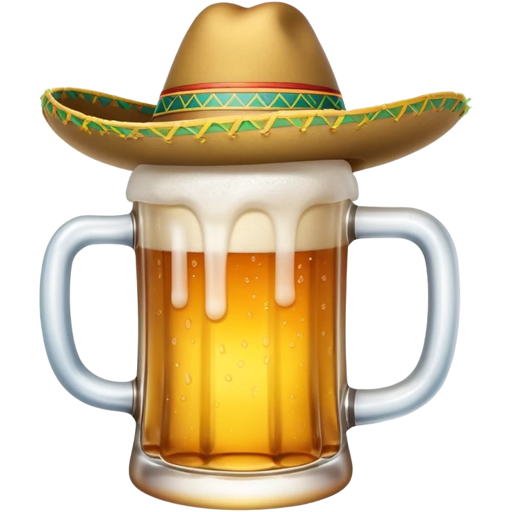 Beer mug with sombrero emoji
