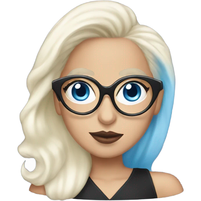 Lady Gaga with large glasses and blue eyes  emoji