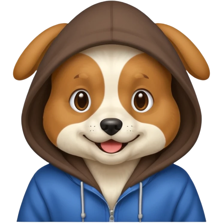 Dog wearing hoodie emoji