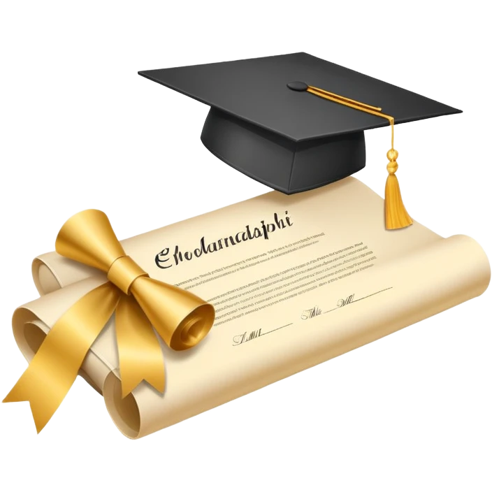 scholarship with graduation cap and diploma emoji