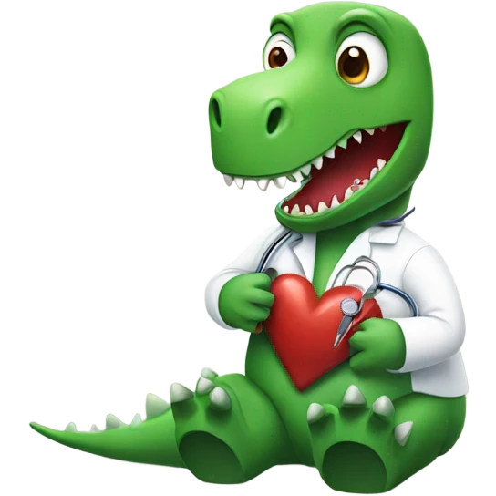 Dinosaur doing heart surgery emoji