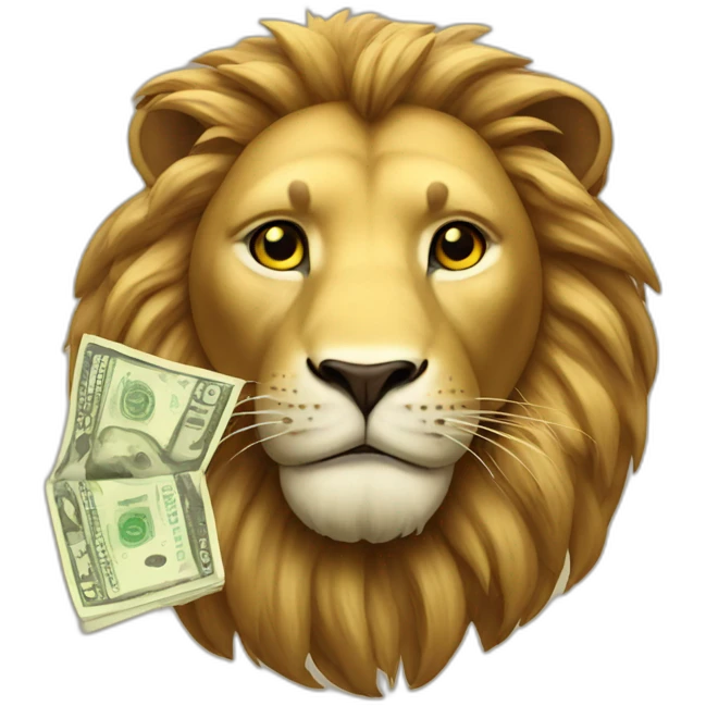 Lion with money  emoji
