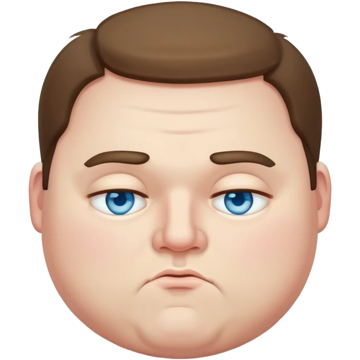 Chubby Bold man with sleepy blue eyes emoji