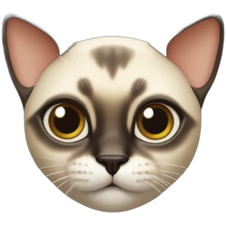 Siamese cat head ball-shaped emoji
