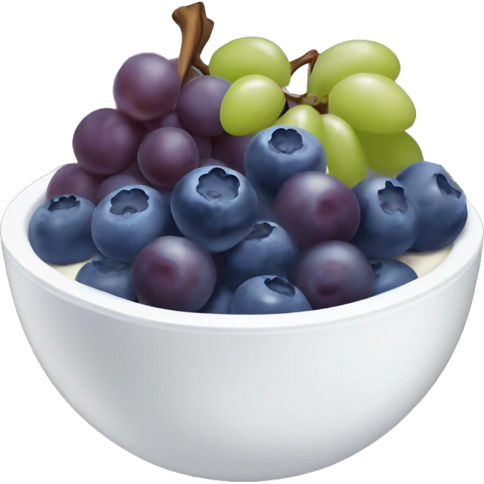 yoghurt bowl with grapes and blueberries emoji