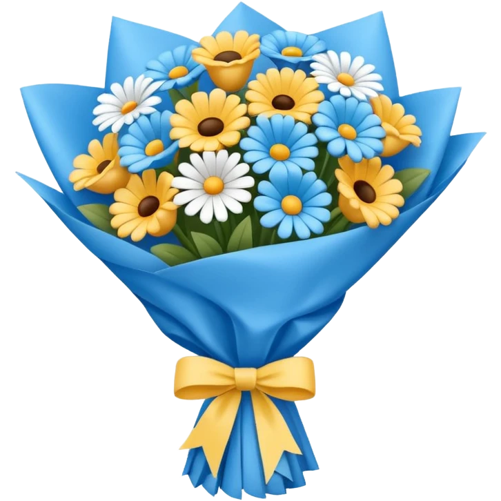 Bouquet Flower Wrap blue emoji