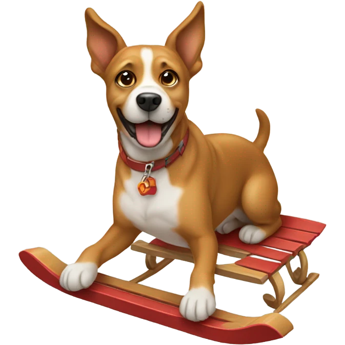 Dog on a sled emoji