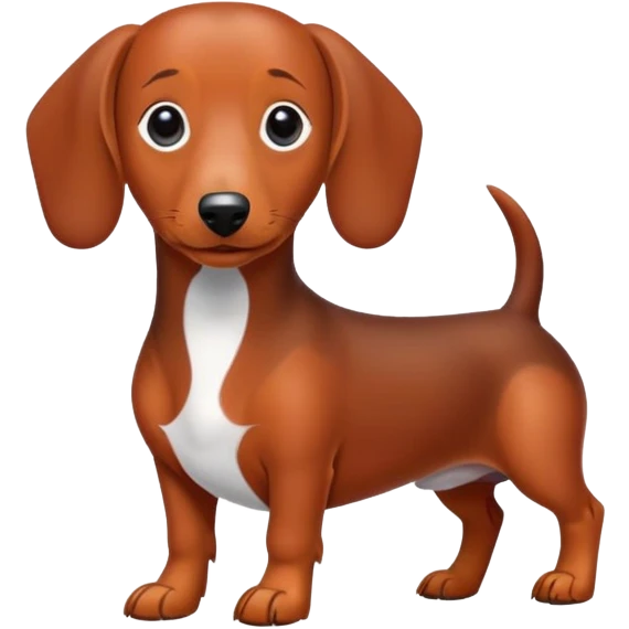 Red dachshund with white patch on its chest emoji