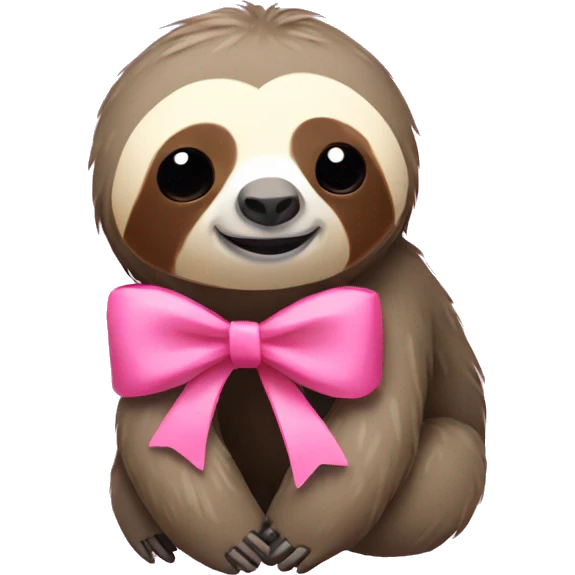Sloth with a pink bow emoji