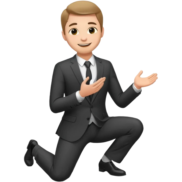 man kneeling and asking for marriage emoji