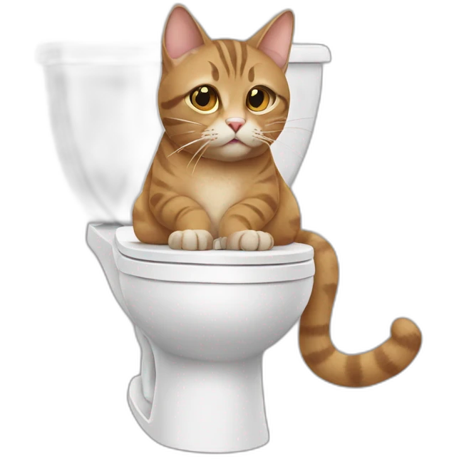 Cat on toilet emoji