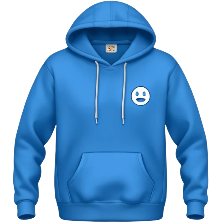 hoodie blu simple, dont add laces and no face ore smile emoji