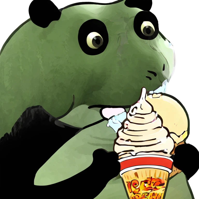 Panda eating ice cream emoji