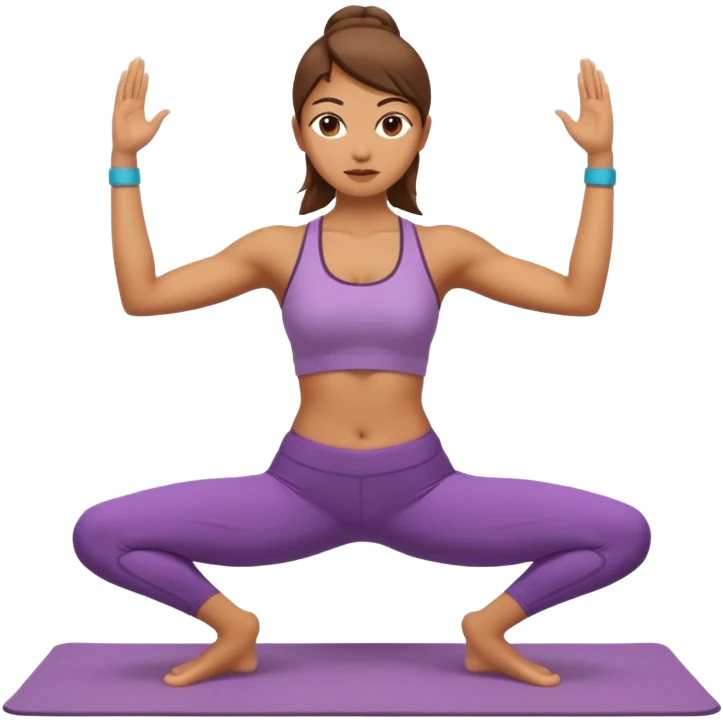 woman doing warrior yoga pose emoji