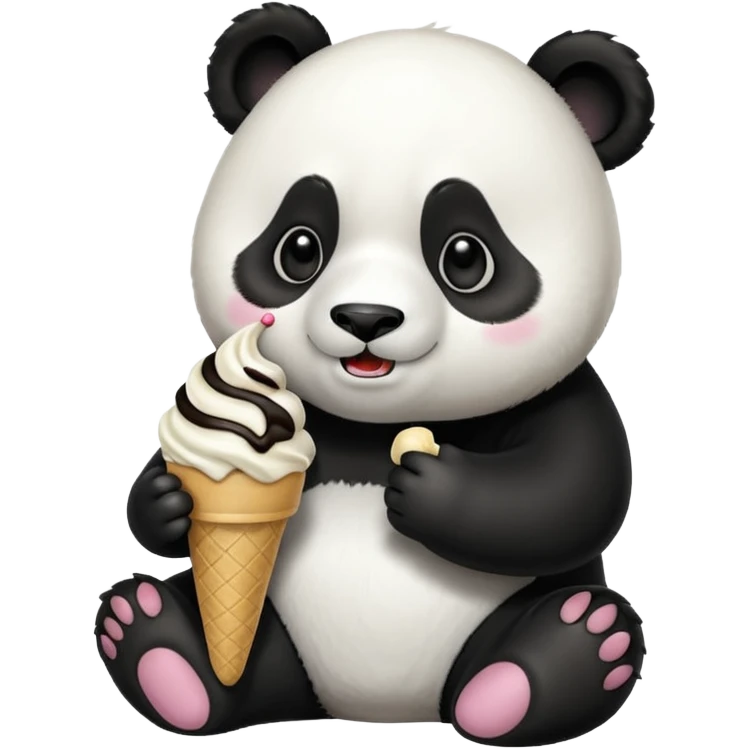 Panda eating ice cream emoji