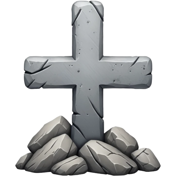 rock shaped like a cross emoji