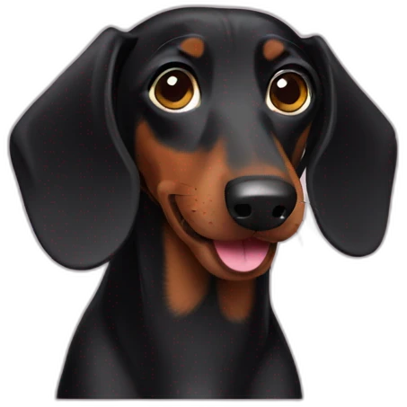 Black dachshund emoji