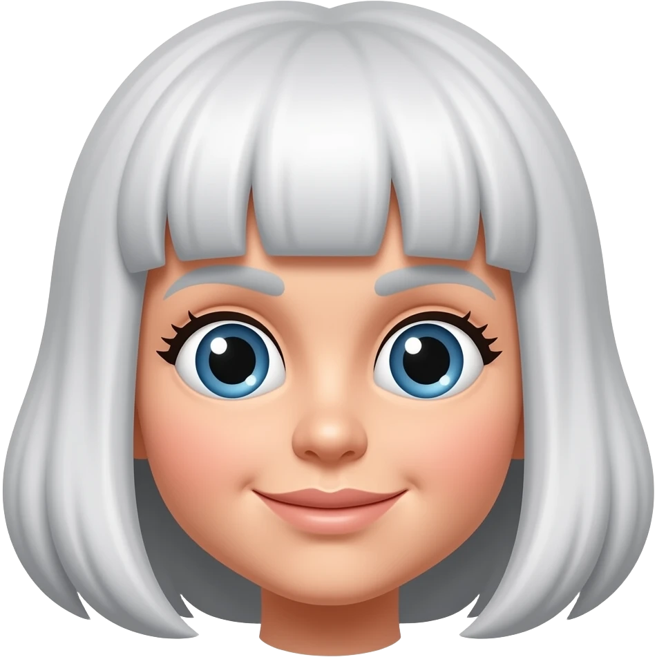 White hair cut with cocoa and naked cocoa marshmallows emoji