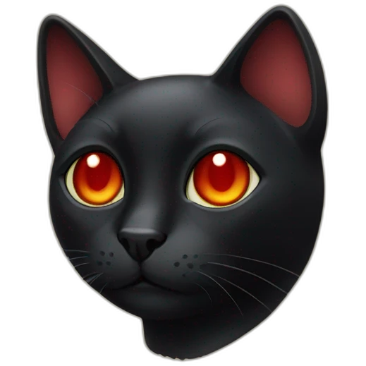  A black cat with red eyes emoji