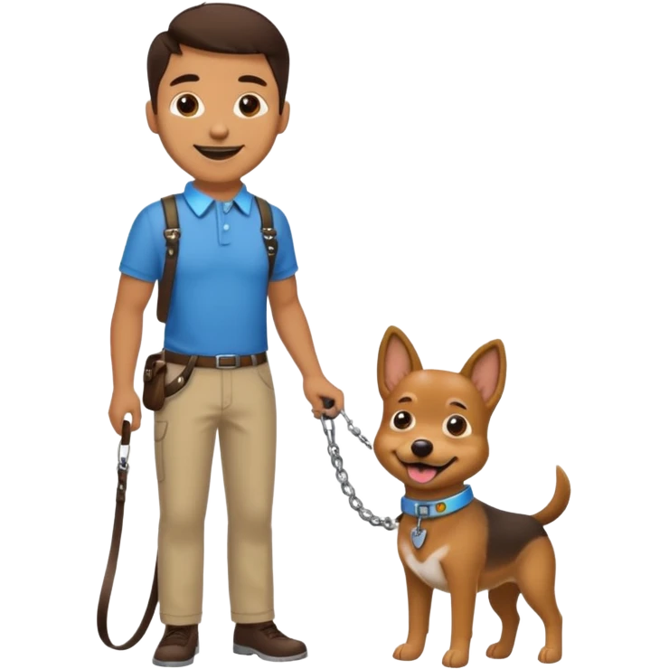 man on a leash with a dog collar on emoji