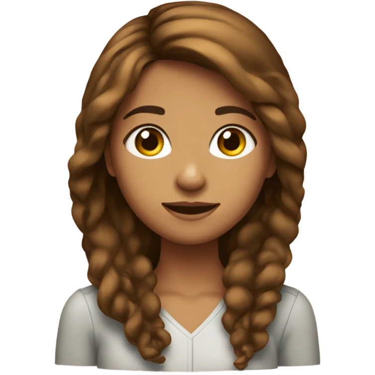 Une fille aux cheveux longs bruns emoji