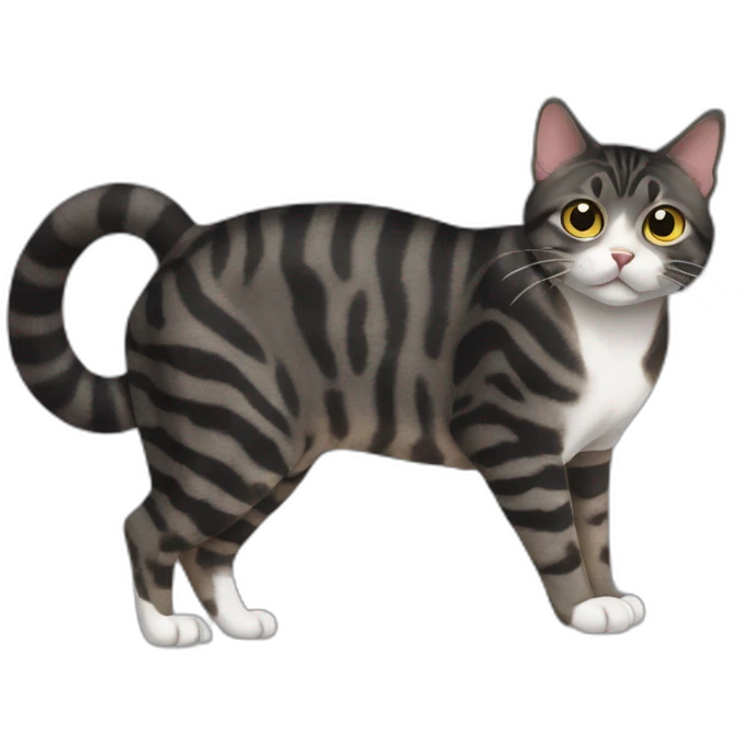 Black mackerel tabby cat pooping emoji