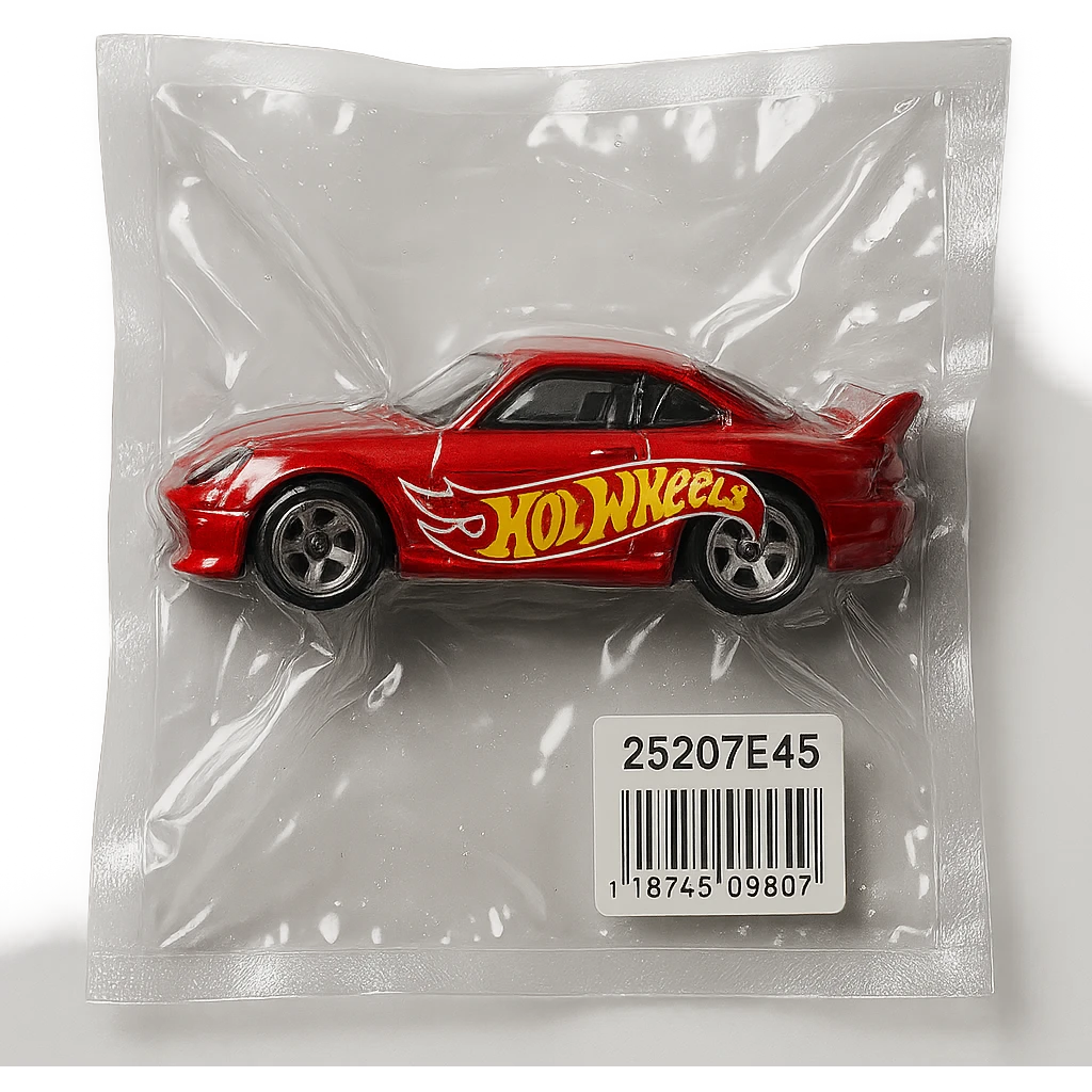 Hot Wheels car, shiny and inflated, vacuum-sealed style emoji