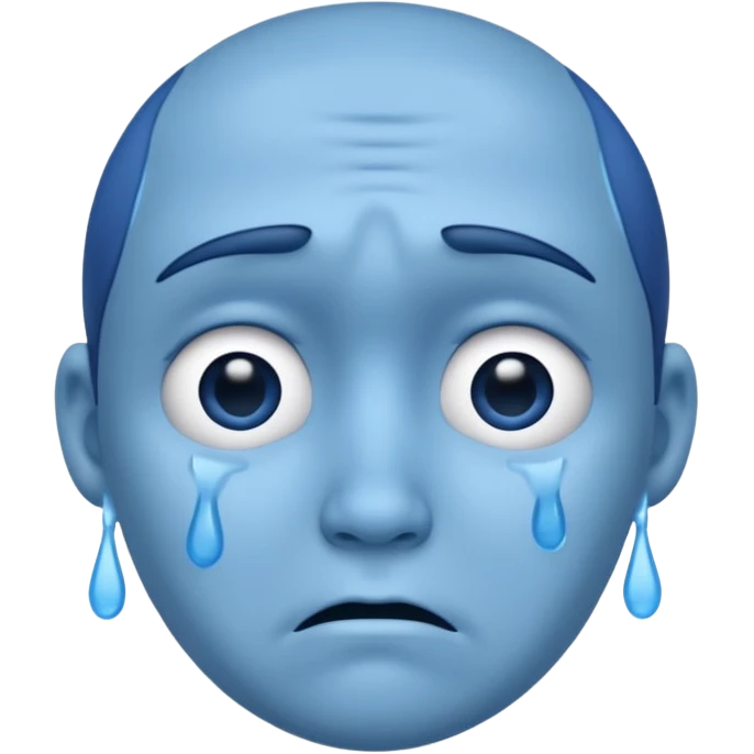 Sad face blue emoji