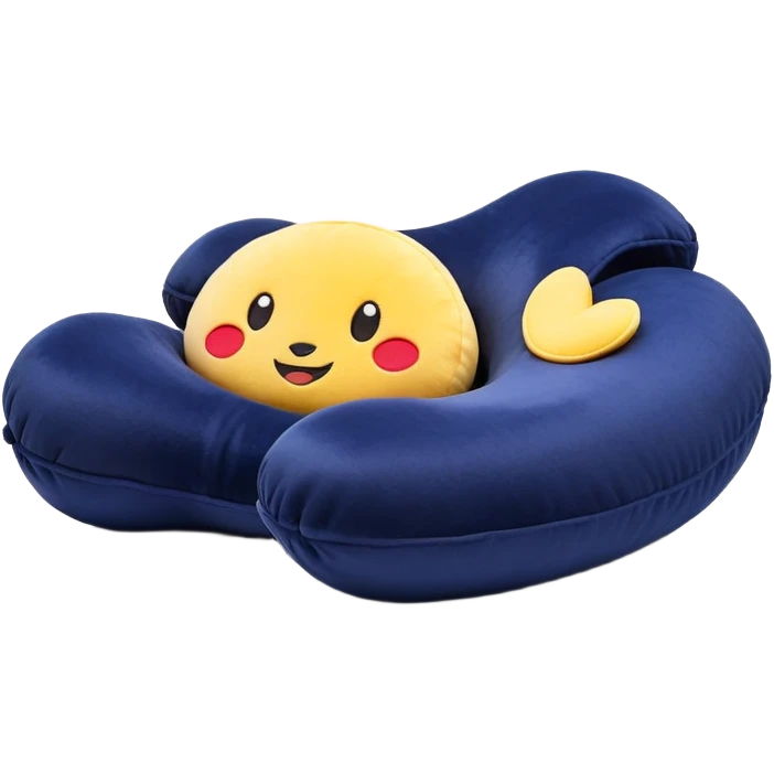 Travel neck pillow in a single dark navy blue color emoji
