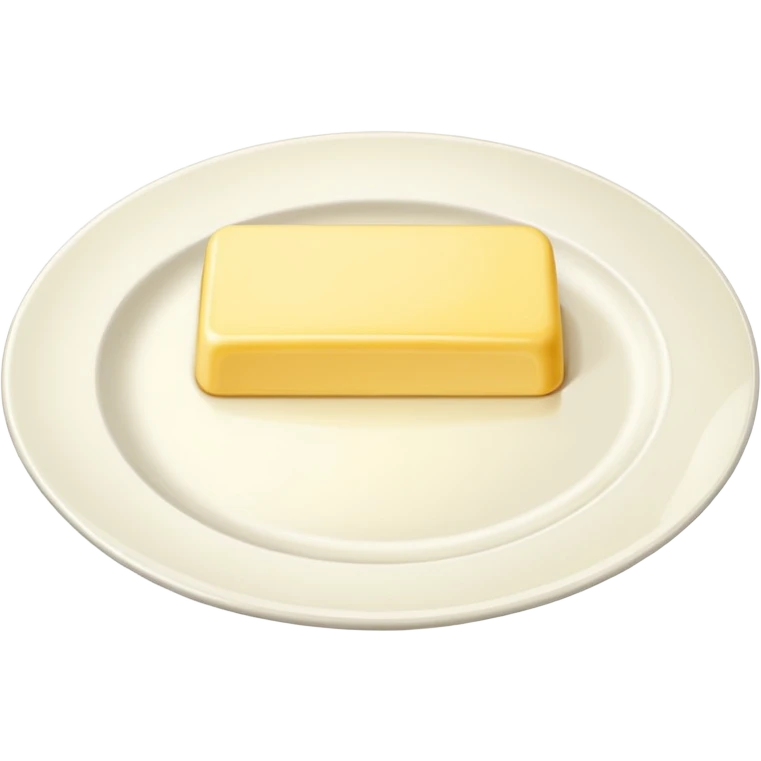 Butter piece on the white plate  emoji